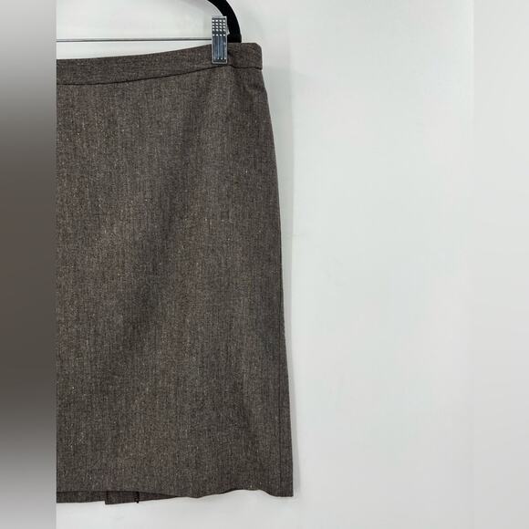 Trina Turk Straight Pencil Skirt Wool & Silk Blend Lined Zip Brown Gray Grey 12 - Picture 4 of 11